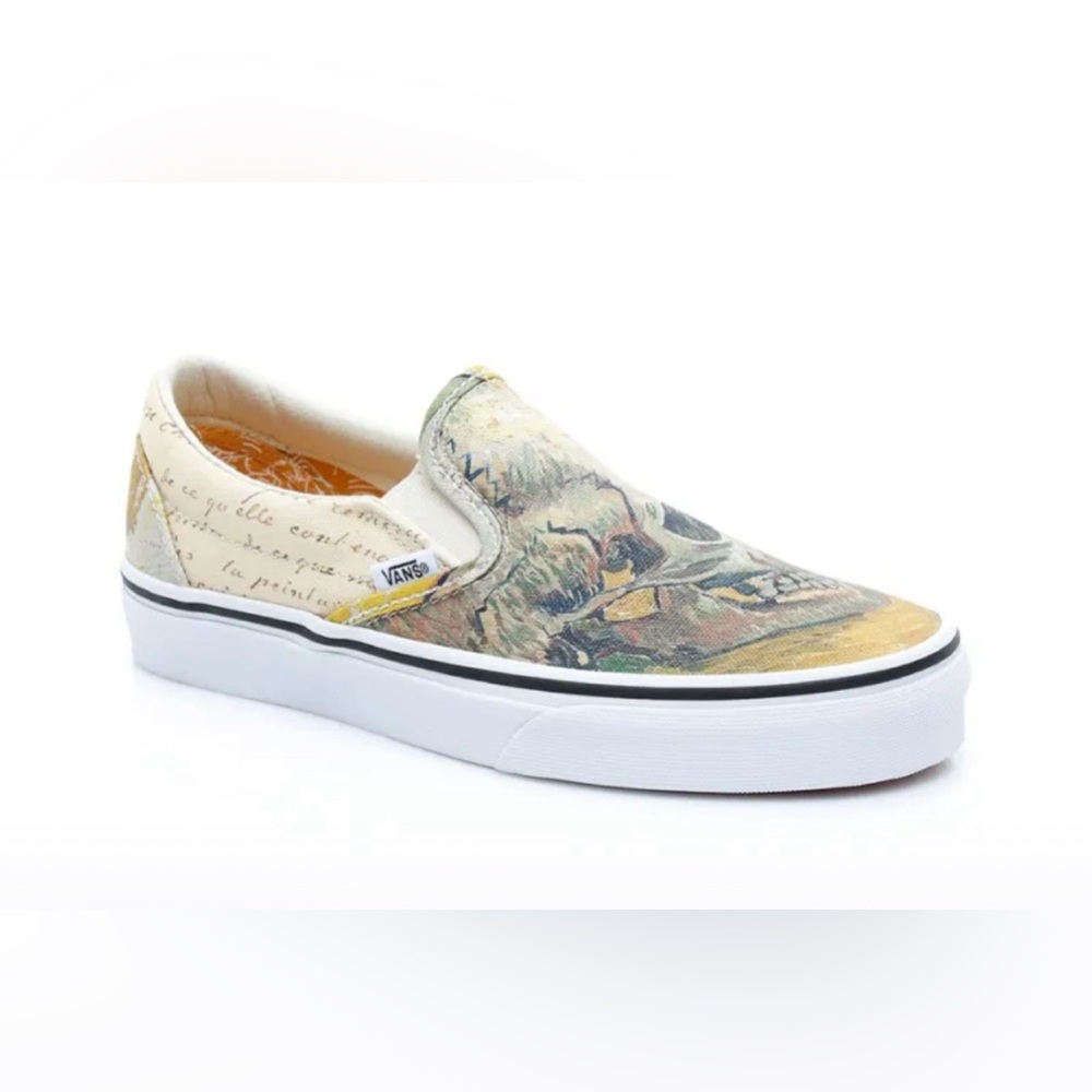Vans Women's Artistic Slip-On Shoes - Cream and Tan